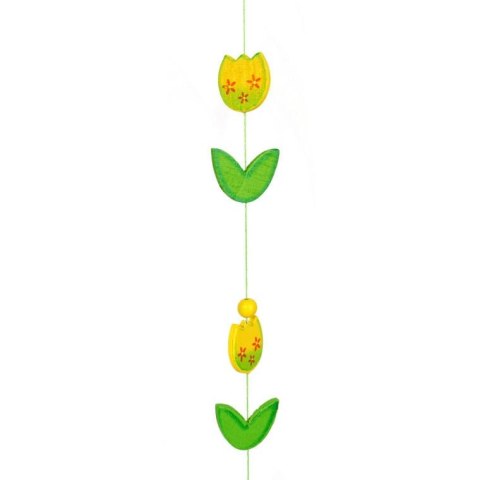 Girlanda Wiosenna z Drewnianych Żółtych Tulipanów 140cm