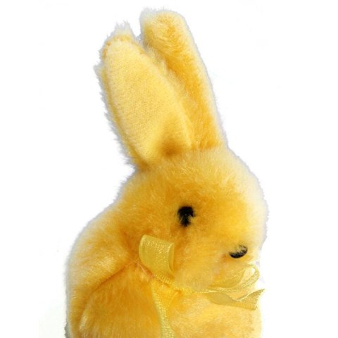Pluszowy Zajączek Wielkanocny, Dekoracja Świąteczna, 10cm, Kolor Żółty