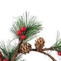 Wianek z jarzębiny z szyszkami stroik 16 cm