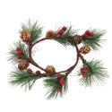 Wianek z jarzębiny z szyszkami stroik 16 cm