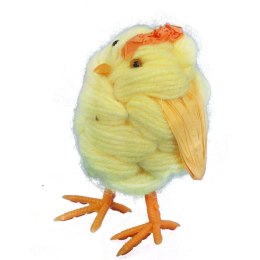 Żółta Figurka Kurczaka z Włóczki 10 cm - Dekoracja Wielkanocna i Tematyczna