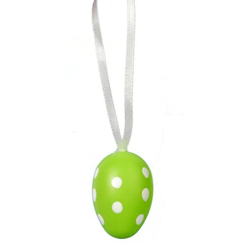 Jajka plastikowe zawieszki zestaw 12 sztuk 4cm zielone z dekorem