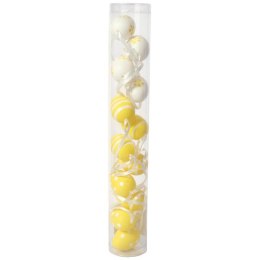 Jajka plastikowe zawieszki zestaw 12 sztuk 4cm żółte z dekorem