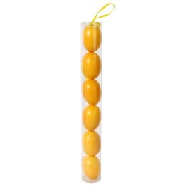 Jajka plastikowe zawieszki zestaw 6 sztuk 5cm żółte