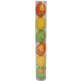 Jajka plastikowe zawieszki zestaw 6 sztuk 6cm pomarańczowo żółte