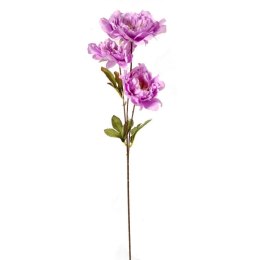 Sztuczna Gałązka z Trzema Piwoniami w Kolorze Jasnego Fioletu o Wysokości 63 cm