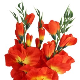 Sztuczny Bukiet 5 Pomarańczowych Gladioli - Realistyczny Wygląd, Wysokość 65 cm