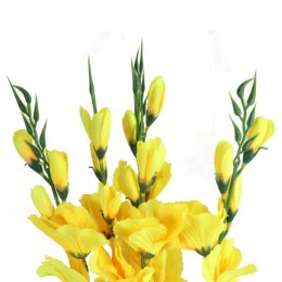 Sztuczny Bukiet 5 Żółtych Gladioli - Realistyczne Wykończenie, 65 cm