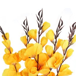 Sztuczny Bukiet 5 Żółtych Gladioli o Realistycznym Wyglądzie - 65 cm
