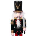 Czarny Drewniany Dziadek do Orzechów - Świąteczna Figurka dekoracyjna, 30 cm