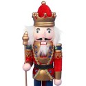 DZIADEK DO ORZECHOW FIGURKA DREWNIANA 30 CM CZERWONA