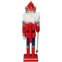 DZIADEK DO ORZECHOW FIGURKA DREWNIANA 30 CM CZERWONA