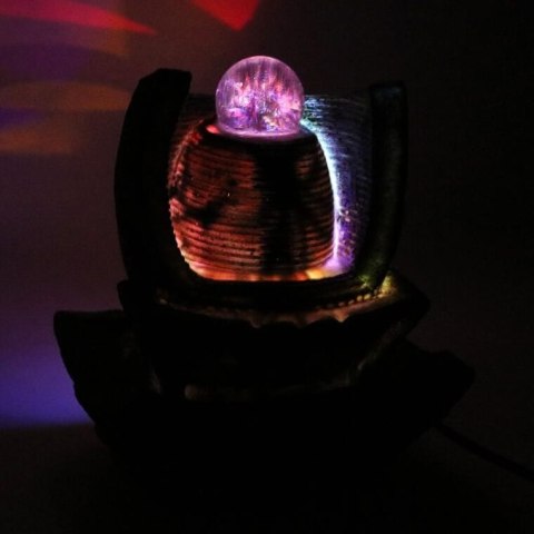 Fontanna dekoracyjna LED nawilżająca powietrze, kolor czarny, zasilanie sieciowe