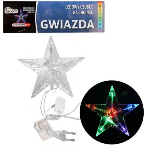 Gwiazda LED na czubek choinki z multi światłem 16 cm NA BATERIE