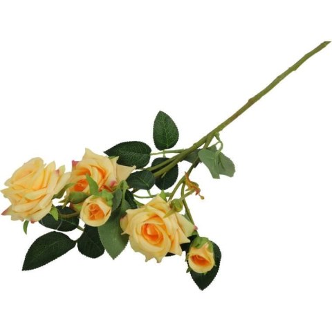 RÓŻA GAŁĄZKA 5 KWIATÓW 62 CM KOLOR ŻÓŁTY