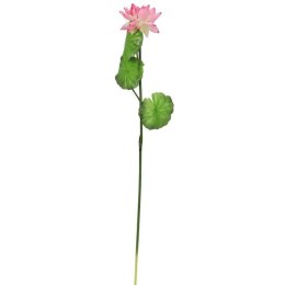 Różowa Dekoracja - Gałązka Lilii Wodnej Wyglądającej Jak Żywa, 80 cm