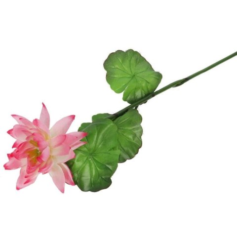 Różowa Dekoracja - Gałązka Lilii Wodnej Wyglądającej Jak Żywa, 80 cm