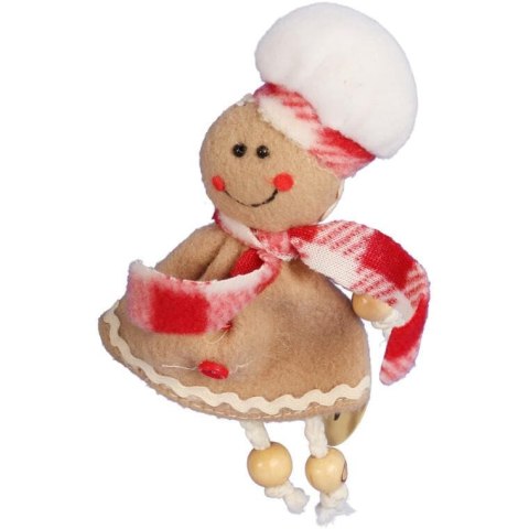 Ozdoba bożonarodzeniowa zawieszka PAN PIERNIK z materiału 14cm BRĄZOWA