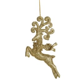 ZAWIESZKA DEKORACYJNA RENIFER BROKATOWY 18 CM ZŁOTY