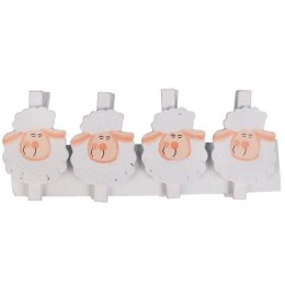 BARANKI KLAMERKI DREWNIANE 4SZT 7.5 CM WIELKANOC WIOSNA