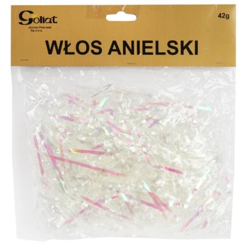 Dekoracyjny włos anielski do choinki w kolorze białym opalizującym - Lameta na Święta