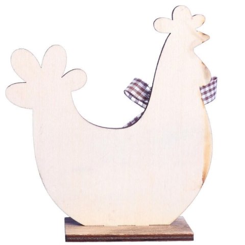 FIGURKA dekoracyjna 13 cm ozdoba KURA drewno