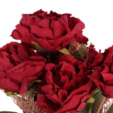 BUKIET 7 ROZWINIĘTYCH RÓŻ Z DODATKAMI 45 CM KOLOR CZERWONY