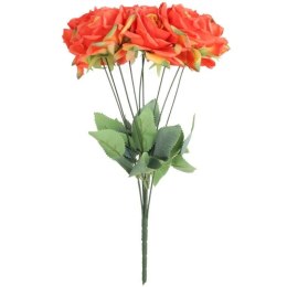 BUKIET 9 ROZWINIĘTYCH RÓŻ 48 CM KOLOR POMARAŃCZOWY