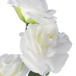 GAŁĄZKA 3 ROZWINIĘTYCH RÓŻ 68 cm KOLOR BIAŁY