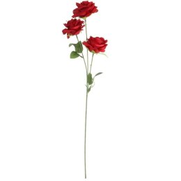 GAŁĄZKA 3 ROZWINIĘTYCH RÓŻ 68 cm KOLOR CZERWONY