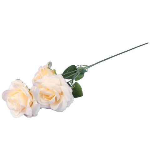 GAŁĄZKA 3 ROZWINIĘTYCH RÓŻ 68 cm KOLOR KREMOWY