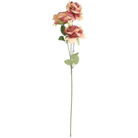 GAŁĄZKA 3 ROZWINIĘTYCH RÓŻ 68 cm KOLOR ŁOSOSIOWY
