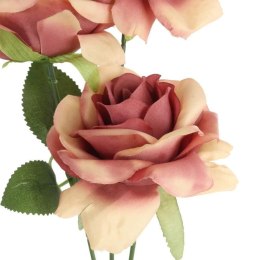 GAŁĄZKA 3 ROZWINIĘTYCH RÓŻ 68 cm KOLOR ŁOSOSIOWY