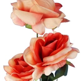 GAŁĄZKA 3 ROZWINIĘTYCH RÓŻ 68 cm KOLOR POMARAŃCZOWY