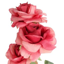 GAŁĄZKA 3 ROZWINIĘTYCH RÓŻ 68 cm KOLOR RÓŻOWY