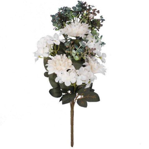Bukiet płaski z hortensją 48 cm BIAŁY