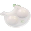 Ceramiczny Talerzyk-Podstawka na Sól i Pieprz Kura Wielkanocna w Zielone Kropki