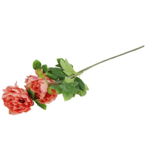 Gałązka DWÓCH PIWONII z pąkiem w kolorze POMARAŃCZOWYM