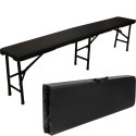 Ławka cateringowa składana 180 cm czarna