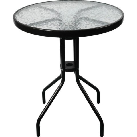 STOLIK OKRĄGŁY BISTRO OGRODOWY SZKLANY BALKONOWY 60 cm