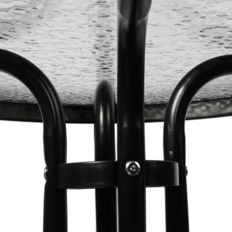 STOLIK OKRĄGŁY BISTRO OGRODOWY SZKLANY BALKONOWY 60 cm