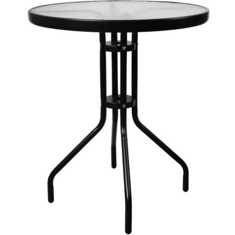 STOLIK OKRĄGŁY BISTRO OGRODOWY SZKLANY BALKONOWY 60 cm