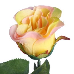 Sztuczna Róża w Pąku Żółto różowa- 74 cm