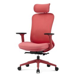 Fotel biurowy ergonomiczny ANGEL fizjO czerwony z funkcją masażu