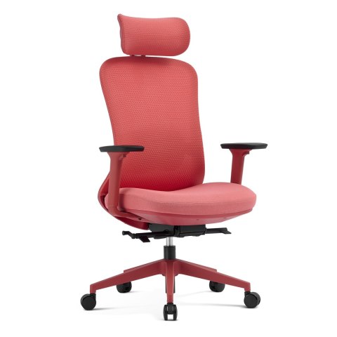Fotel biurowy ergonomiczny ANGEL fizjO czerwony z funkcją masażu
