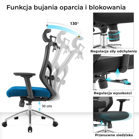 Fotel biurowy ergonomiczny Rosa niebieski ANGEL