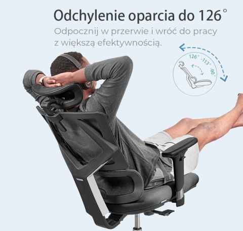 Fotel ergonomiczny ANGEL biurowy obrotowy Dakota 2.0 Grafitowy