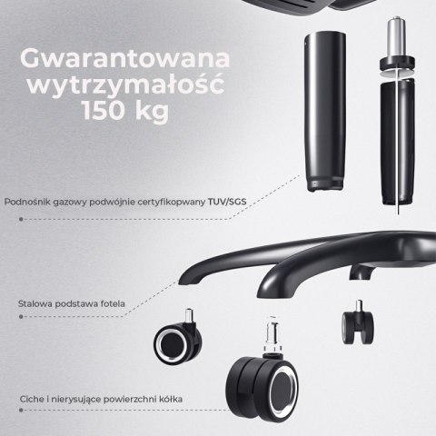 Fotel ergonomiczny gamingowy Angel Furia Black