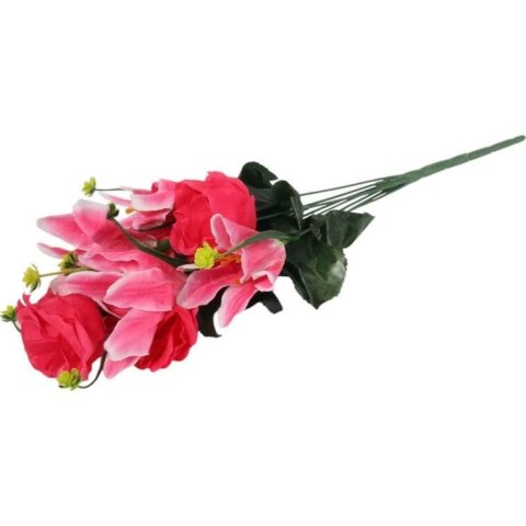 Bukiet mix lilii z różą 52 cm RÓŻOWY