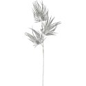 GAŁĄZKA BROKATOWA - 3 LIŚCIE PALMY 66 CM SREBRNA